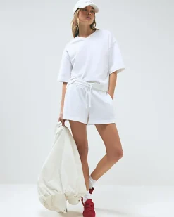 White Short Sleeve Sweatshirt