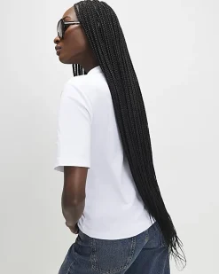 White Short Sleeve Twist Front T-shirt