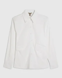 White Shoulder Pad Shirt
