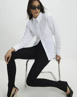 White Shoulder Pad Shirt