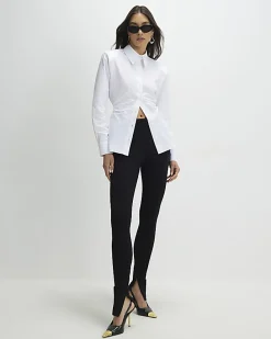 White Shoulder Pad Shirt