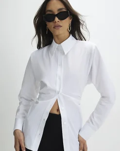 White Shoulder Pad Shirt