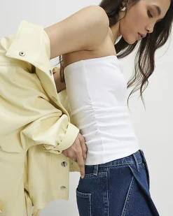 White Sleeveless Bandeau Top