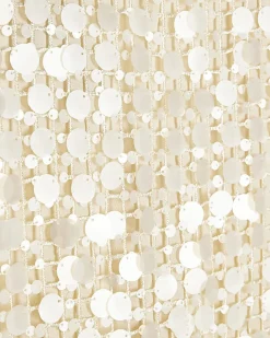 White Sleeveless Sequin Crochet Midi Dress