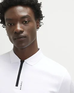 White Slim Fit Lightweight Polo Shirt