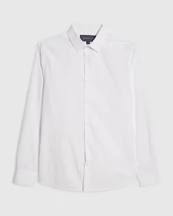White Slim Fit Long Sleeve Shirt