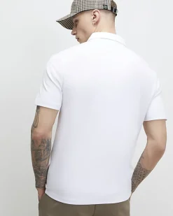 White Slim Fit Short Sleeve Polo Shirt