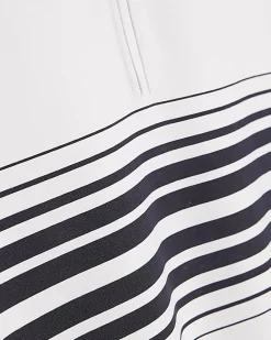 White Slim Fit Stripe Lightweight Polo Shirt