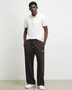 White Slim Fit Textured Button Polo Shirt