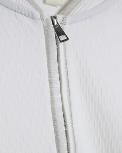 White Slim Fit Textured Tipped Polo Shirt