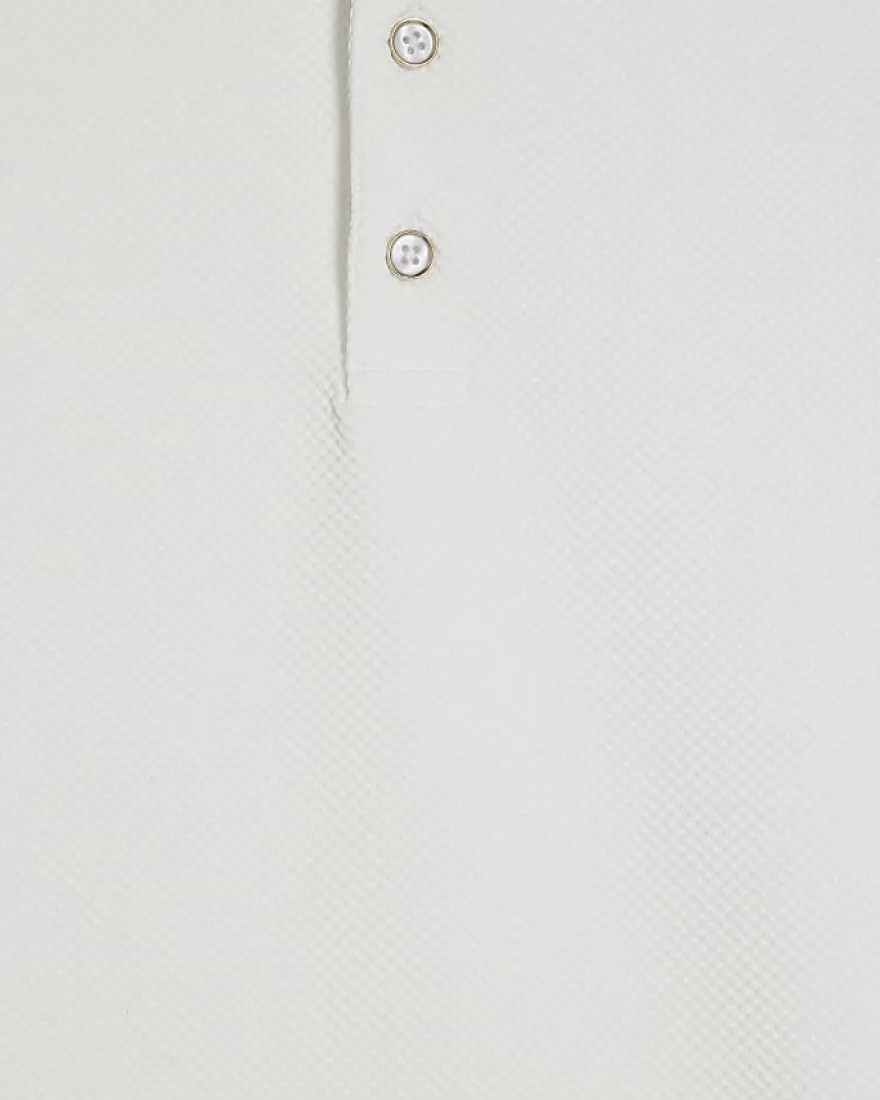 White Slim Fit Tipped Textured Polo Shirt