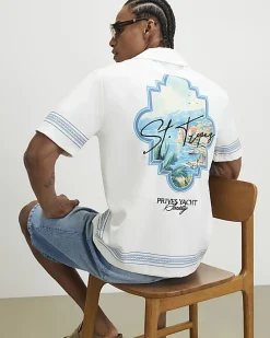 White St Tropez Embroidered Shirt