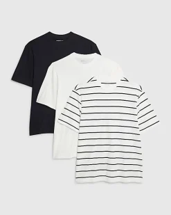 White Stripe Regular Fit T-Shirts 3 Pack