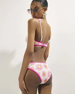 White Sun Print Bikini Bottoms