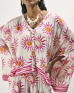 White Sun Print Blouse