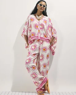 White Sun Print Blouse