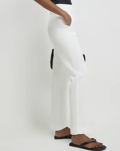 White Tailored Cigarette Trousers