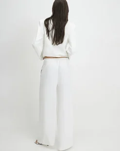 White Tailored Wide Leg Trousers