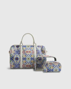 White Tile Print Barrell Bag Bundle