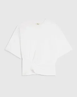 White Twist Hem T-Shirt