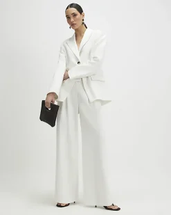 White Wide Leg Trousers
