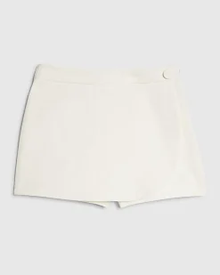 White Wrap Front Skort