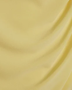 Yellow Asymmetric Drape Ruched Top