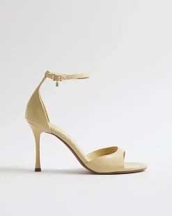 Yellow Closed Back Heeled Sandals