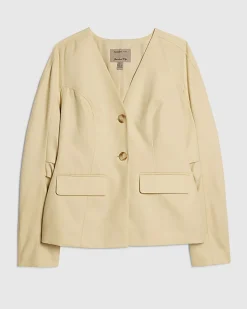 Yellow Collarless Blazer