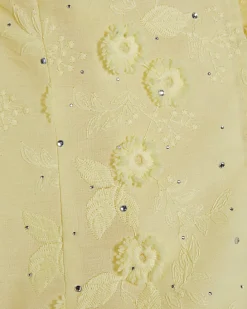 Yellow 3D Floral Embellished Blouse