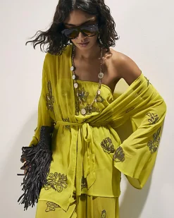Yellow Embellished Kaftan