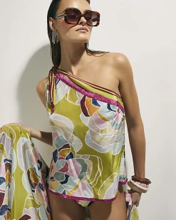Yellow Floral One Shoulder Top