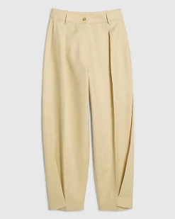 Yellow High Waisted Tapered Trousers