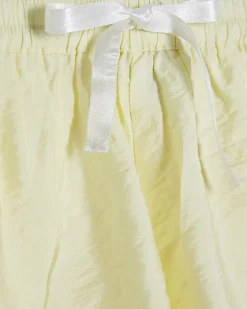 Yellow Lace Trim Shorts