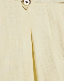 Yellow Linen Look Wide Leg Trousers