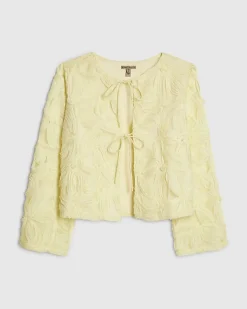 Yellow Long Sleeve 3D Floral Jacket
