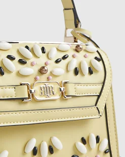 Yellow Mini Beaded Charm Tote