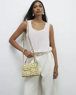Yellow Mini Beaded Charm Tote