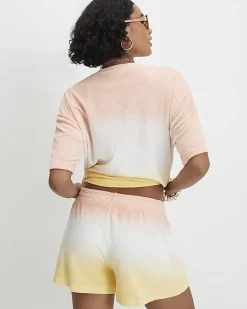 Yellow Ombre Towelling Shorts