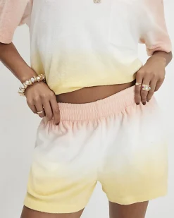 Yellow Ombre Towelling Shorts