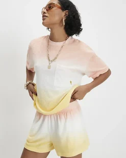Yellow Ombre Towelling Shorts