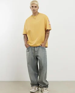 Yellow Oversized Fit 92 Photo Patch T-Shirt