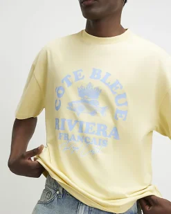 Yellow Oversized Fit Cote Bleue Fish T-Shirt