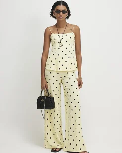Yellow Polka Dot Wide Leg Joggers