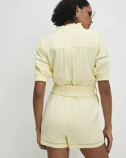 Yellow Textured Playsuit